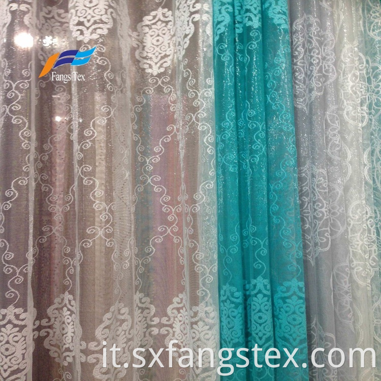 Polyester Embroidered Sheer Voile Upholstery Curtain Fabric 1